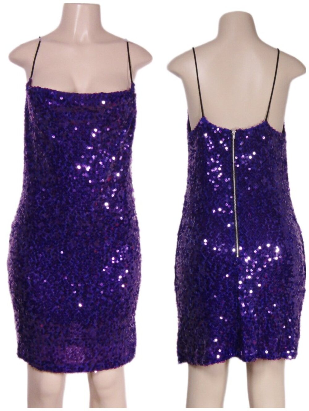 WAYF NWT Purple SEQUIN Cocktail HOCO Party Event Glam Sparkly  Prom Mini Dress M